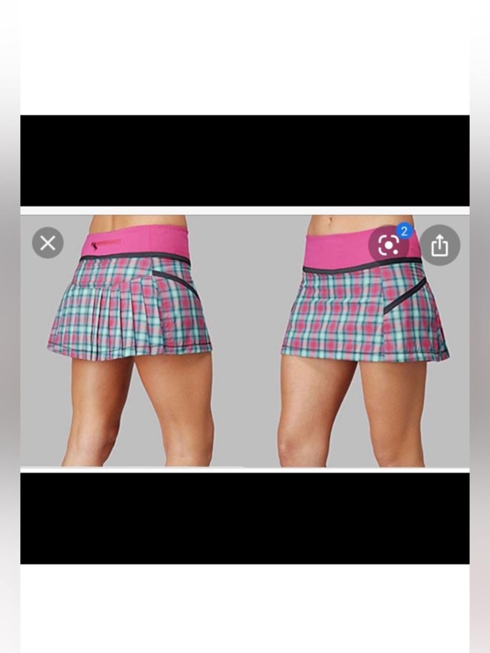 Vintage Lululemon Run Reflection skirt skort sz 8 Senorita Pink Plaid classic